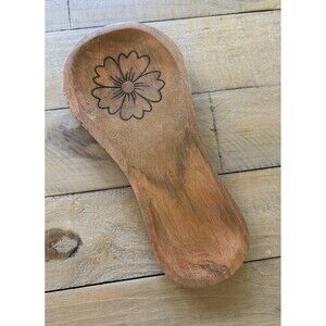 Wooden Carved Boho Farmhouse Decor Spoon Rest